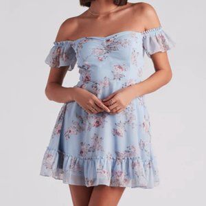 WINDSOR Easy Breezy in Floral Chiffon Dress, Size S